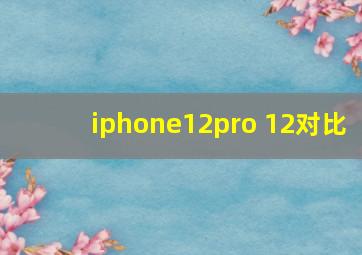 iphone12pro 12对比